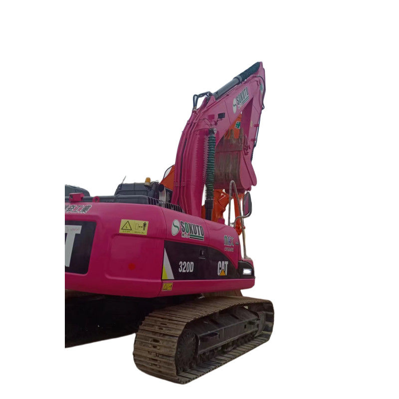 รถตีนตะขาบใช้ CAT 320D Excavators เครื่องจักรขนย้ายดิน Pink Caterpillar 320 320C 320D