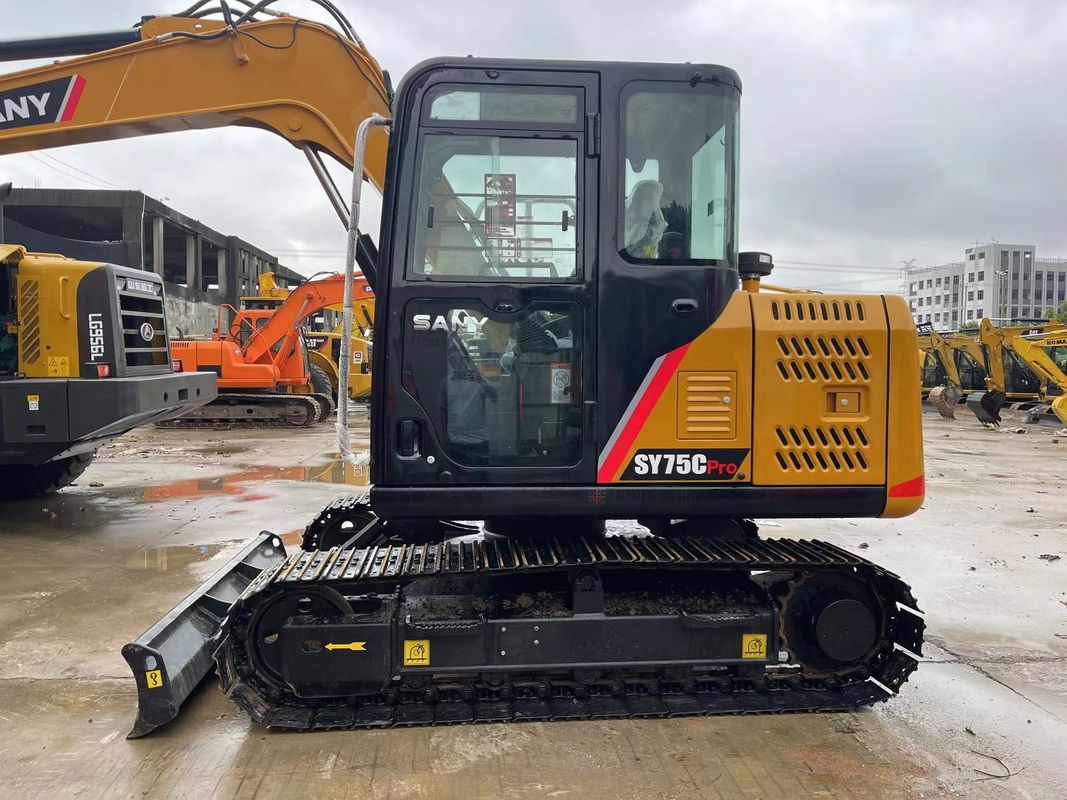 2022 เครื่องขุด Sany SY75C มือสอง เครื่องขุด Sany Crawler 7.5 ตัน