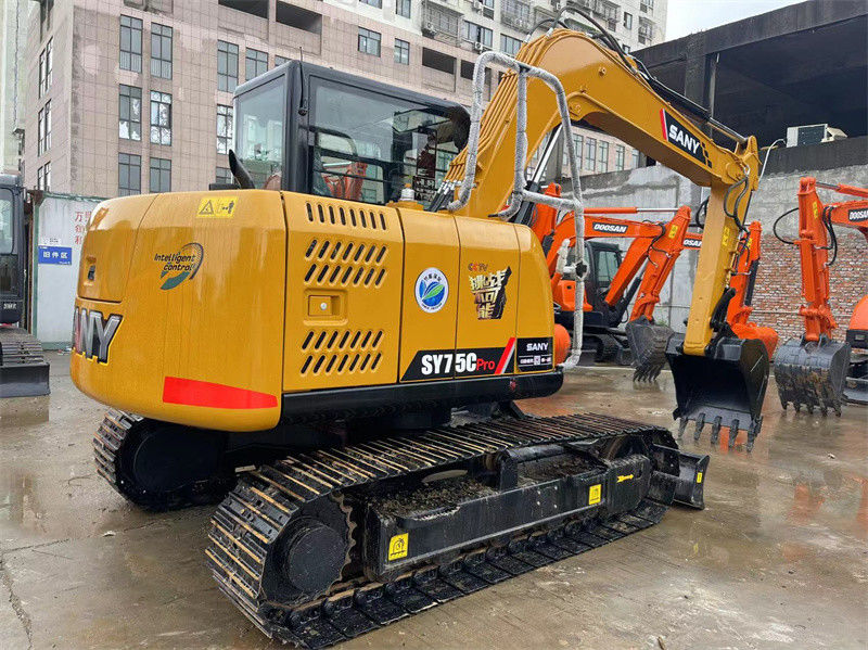 ใช้ Sany SY75C Pro มินิ Excavator มือสอง 7.5 ตัน Sany มินิ Digger