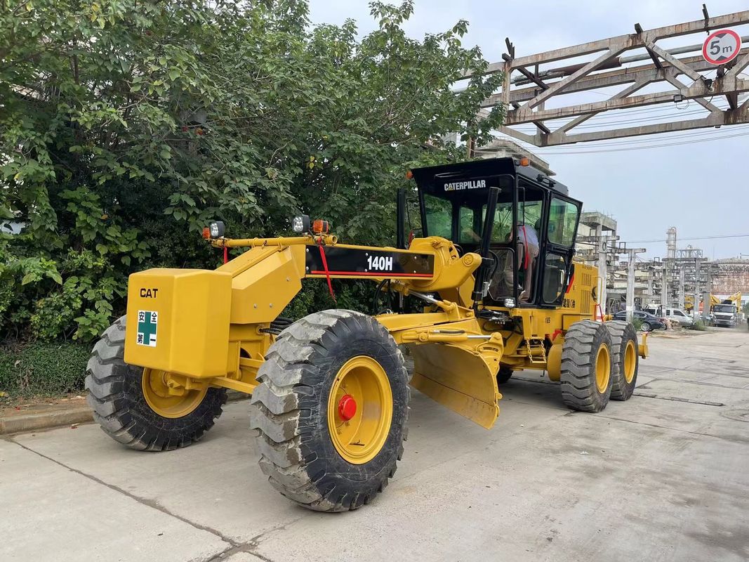 ใช้ Cat Motor Grader 140H การทํางานสูง Cat 140 Motor Grader