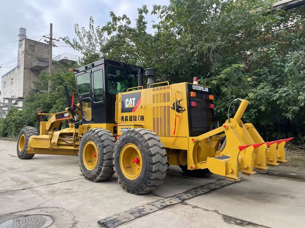 ใช้ Cat Motor Grader 140H การทํางานสูง Cat 140 Motor Grader