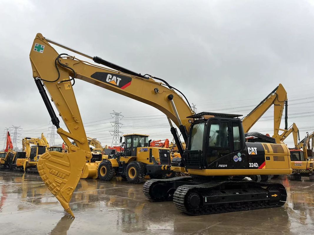 งานหนัก ใช้ CAT 324DL เครื่องขุด Crawler Caterpillar Breaker Hammer Line เครื่องยนต์แรง