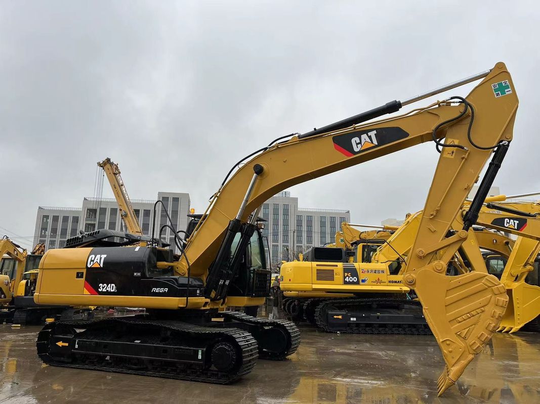 งานหนัก ใช้ CAT 324DL เครื่องขุด Crawler Caterpillar Breaker Hammer Line เครื่องยนต์แรง