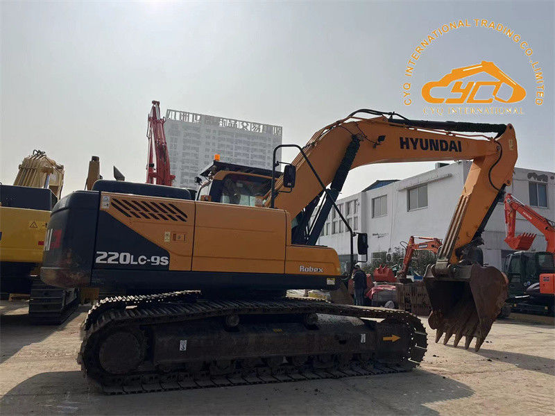 สีเดิมใช้ Hyundai 220LC-9S Excavator 22 ตัน มือสอง Hyundai 220 Digger