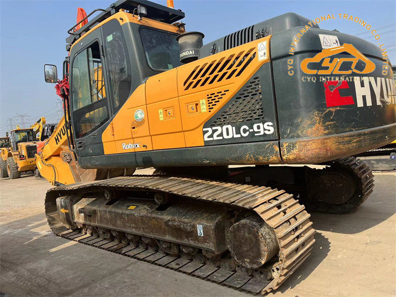 สีเดิมใช้ Hyundai 220LC-9S Excavator 22 ตัน มือสอง Hyundai 220 Digger