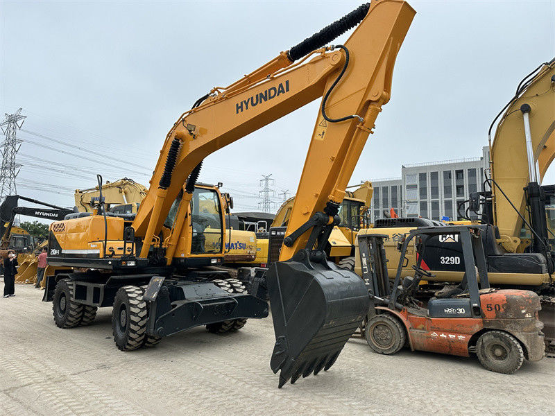 ซ่อมแซม Hyundai R210W-9 เครื่องขุดล้อมือสอง Hyundai 21 Ton 210 เครื่องขุดล้อมือสอง