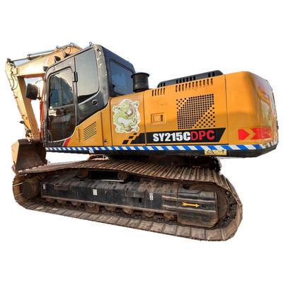 รถขุดไฮดรอลิคมือสอง Sany Sy215c Yellow Construction