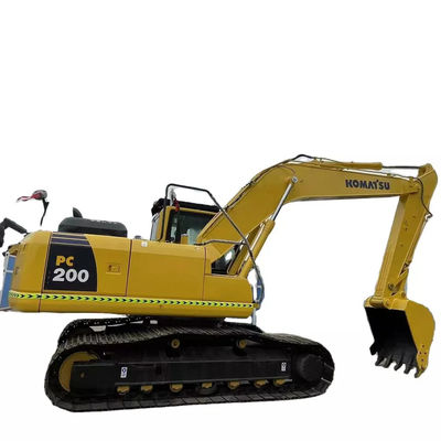 Pc200-8 รถขุดตีนตะขาบ Komatsu Excavator 20 Tons Yellow