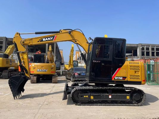 ใช้ Sany SY75C Excavator มินิ 7.5 ตัน Sany Excavator